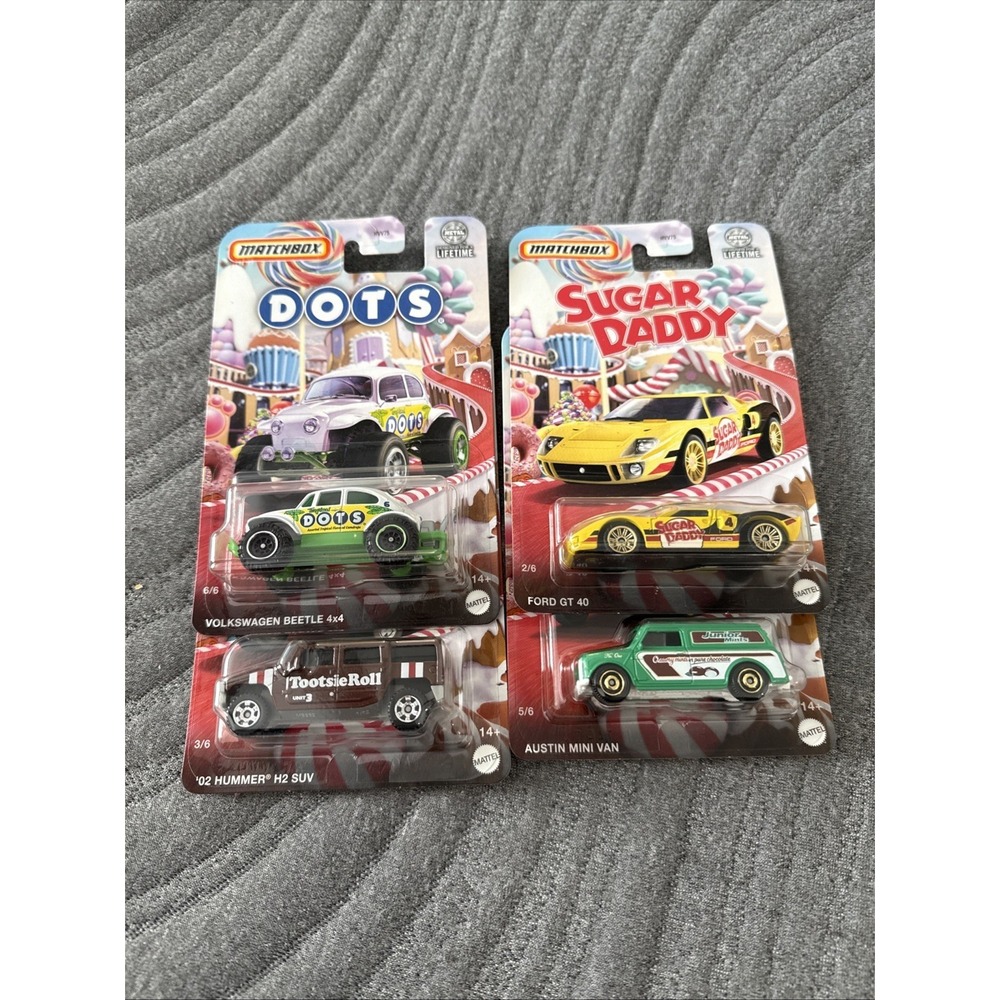 Matchbox Candy Collectible Series Set of 4 Hummer‎ Volkswagen Mini Van Ford GT